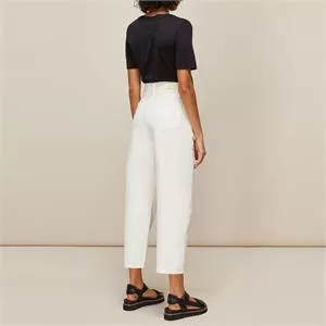 Whistles High Waist White Barrel Leg Jeans